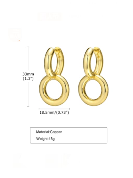 CONG Brass Geometric Minimalist Drop Earring 2