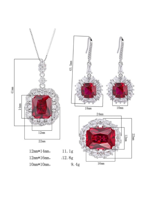 ROSS Brass Cubic Zirconia Earring Ring and Pendant Set 3