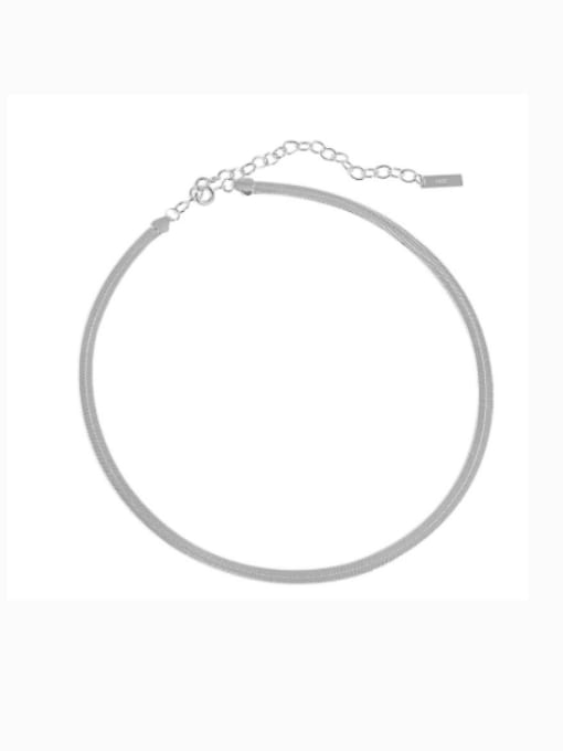 DAKA 925 Sterling Silver Minimalist Snake Bone Chain Necklace