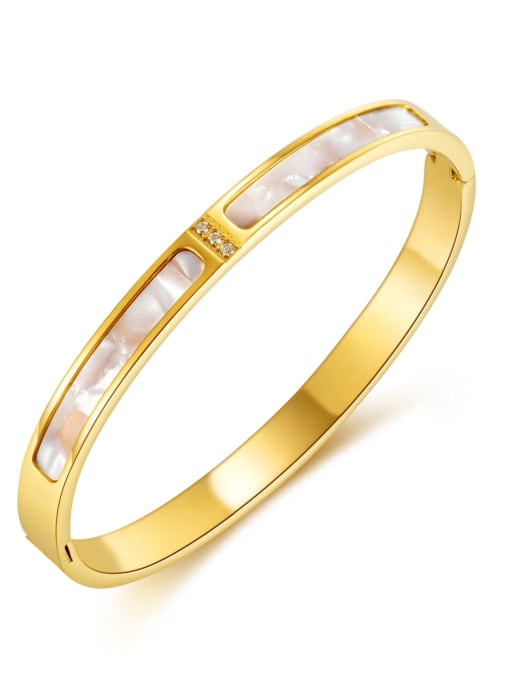 1029 steel bracelet gold Stainless steel Shell Geometric Minimalist Band Bangle