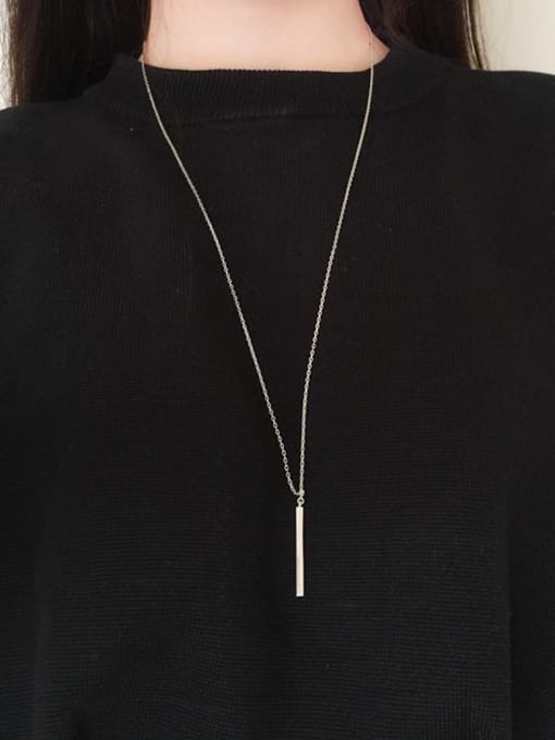 A TEEM Titanium Geometric Minimalist pendant Necklace 0