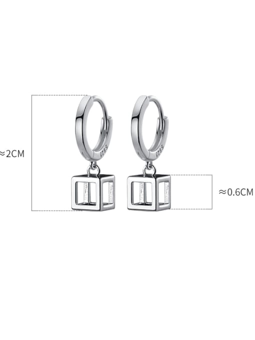 Rosh 925 Sterling Silver Geometric Minimalist Huggie Earring 3