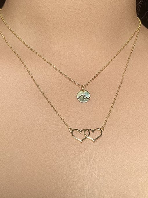 BC-Swarovski Elements 925 Sterling Silver Heart Minimalist Multi Strand Necklace 1