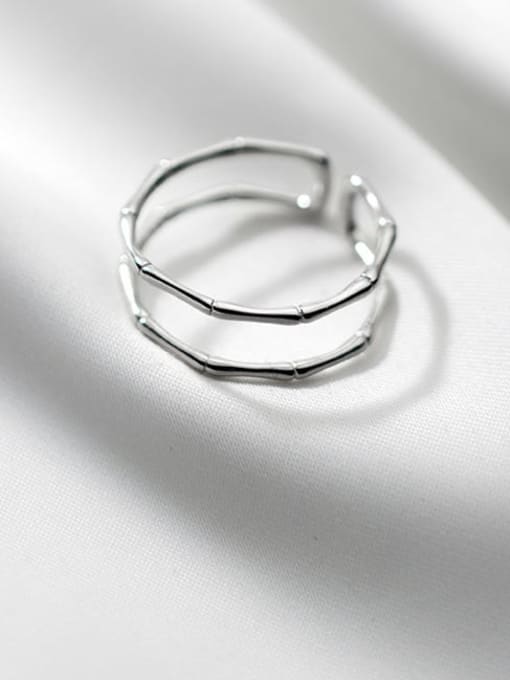 Rosh 925 Sterling Silver Irregular Minimalist Stackable Ring 0