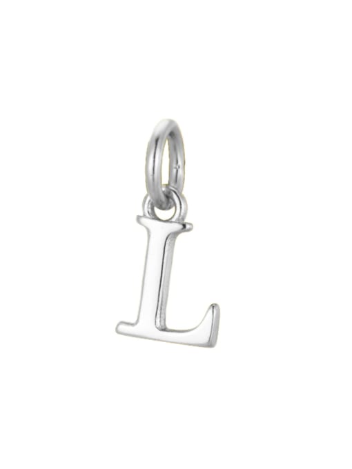 L 925 Sterling Silver Minimalist Letter  Pendant