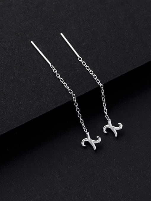 ES2139 ES2164 【 X 】 925 Sterling Silver Letter Minimalist Threader Earring