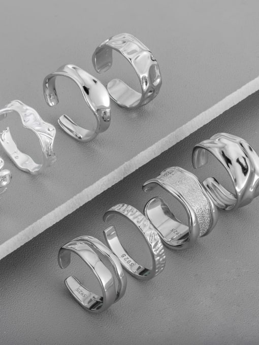 XBOX 925 Sterling Silver Irregular Minimalist Band Ring 2