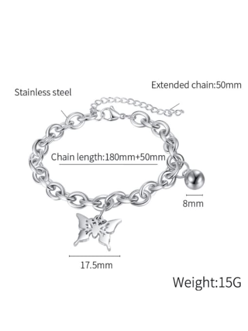 Open Sky Titanium Steel Butterfly Hip Hop Hollow  Geometric  Chain  Bracelet 2