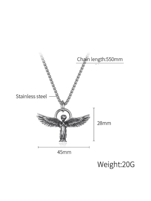 Open Sky Stainless steel Angel Hip Hop Necklace 2