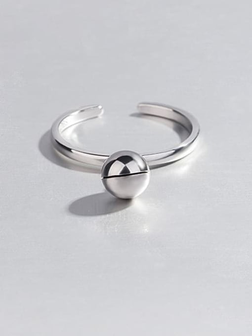 HAHN 925 Sterling Silver Smooth Line Bell Minimalist Midi Ring