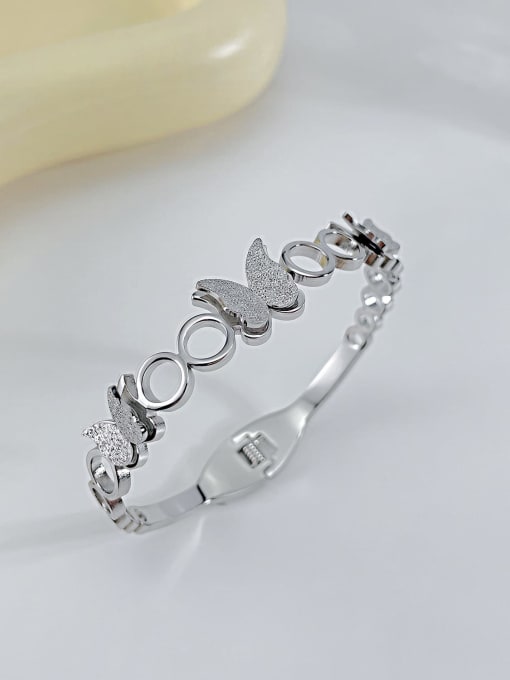 Open Sky Stainless steel Butterfly Hip Hop Band Bangle 2