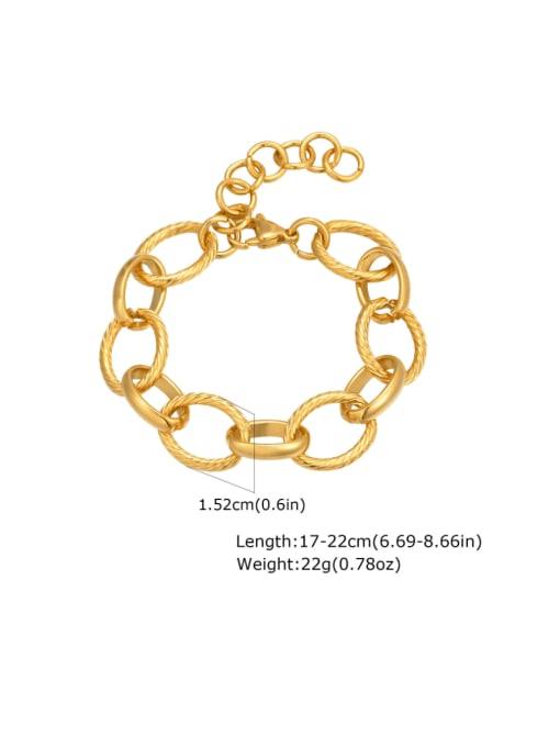 LI MUMU Stainless steel Hollow Geometric Chain Minimalist Link Bracelet 2