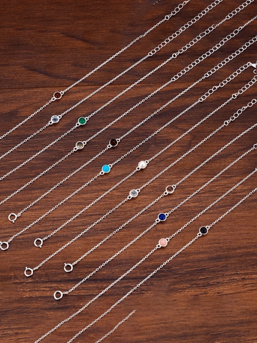 XBOX 925 Sterling Silver Natural Stone Geometric Luxury Link Bracelet 0