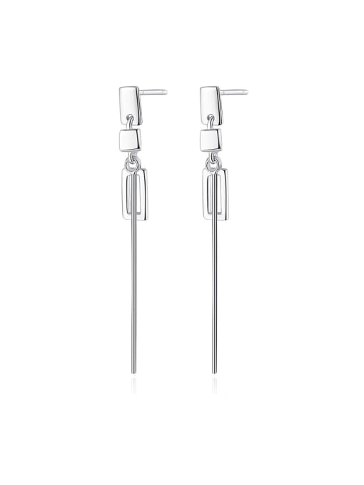 CCUI 925 Sterling Silver Smooth Geometric Minimalist Threader Earring 0