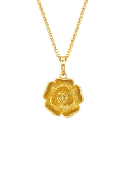 24K Gold Plated Alloy Flower Necklace