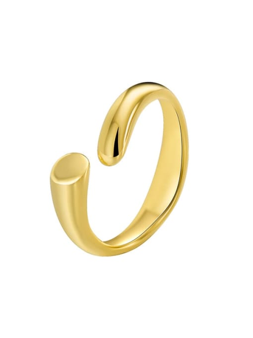 Gold Simple Glossy Ring Brass Irregular Minimalist Band Ring