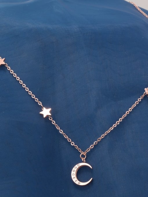 A TEEM Titanium Moon Minimalist Choker Necklace 0