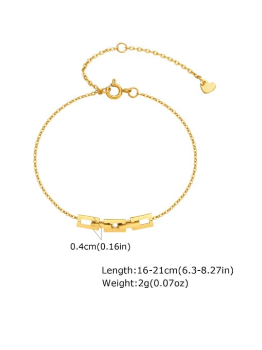 LI MUMU Stainless steel Geometric Minimalist Link Bracelet 2