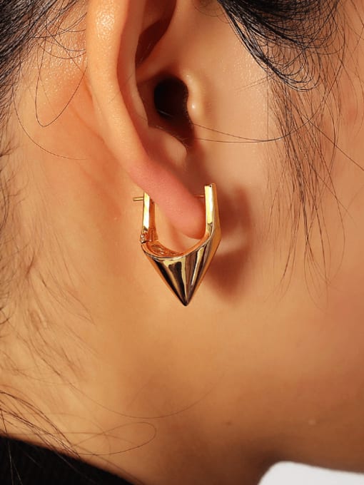 CHARME Brass Heart Minimalist Huggie Earring 1