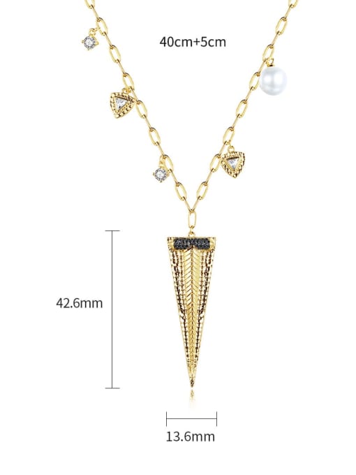 BLING SU Brass Geometric Vintage Necklace 4