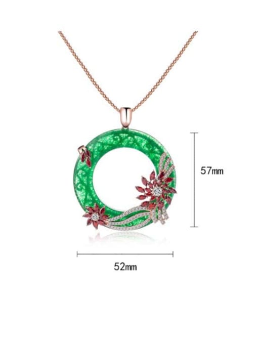 BLING SU Copper Cubic Zirconia Flower Luxury Necklace 4