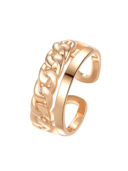 rose Gold Alloy Geometric Minimalist Band Ring