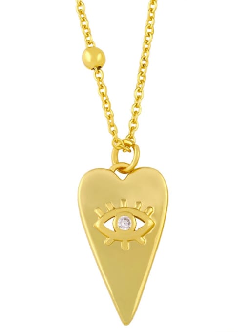 CC Brass Rhinestone Triangle Vintage  pendant Necklace
