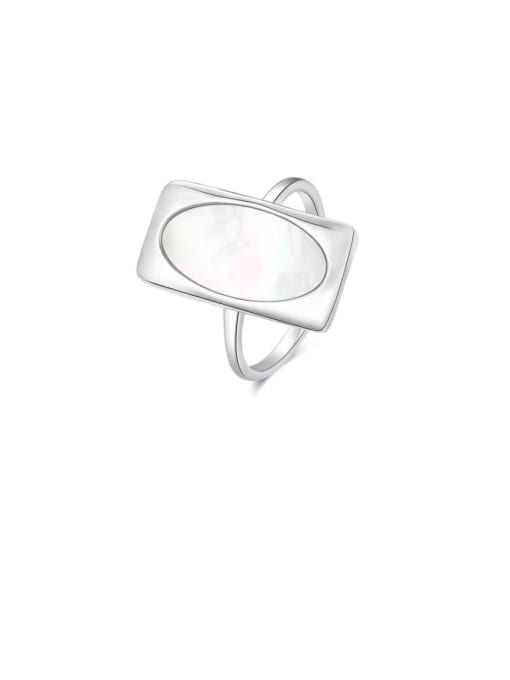 Boomer Cat 925 Sterling Silver Shell Geometric Vintage Band Ring 0