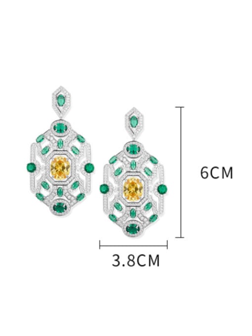 L.WIN Brass Cubic Zirconia Geometric Luxury Cluster Earring 3