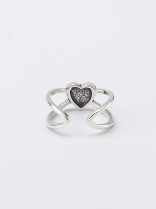 XBOX 925 Sterling Silver Enamel Heart Vintage Stackable Ring 1