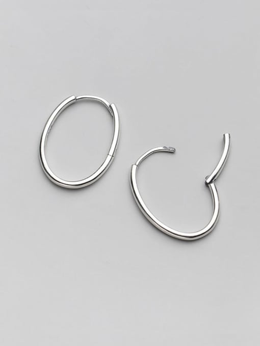 Rosh 925 Sterling Silver Line Geometric Minimalist Hoop Earring 0