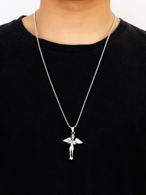 CC Stainless steel Angel Hip Hop Long Strand Necklace 1