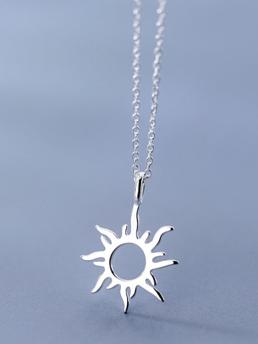 Rosh 925 Sterling Silver Sun Flower Minimalist Necklace 1