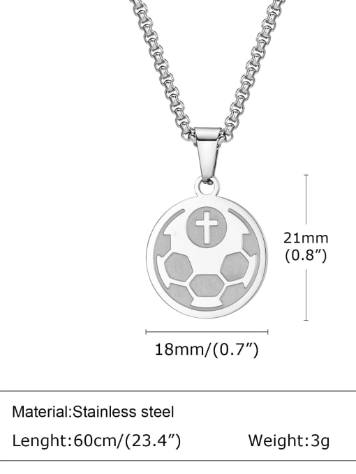 CONG Stainless steel Minimalist  FootBall Pendant 3