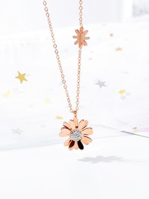 Open Sky Titanium Flower Minimalist  pendant  Necklace 2
