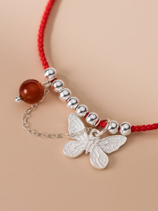 Rosh 925 Sterling Silver Butterfly Minimalist Handmade Weave Bracelet 3