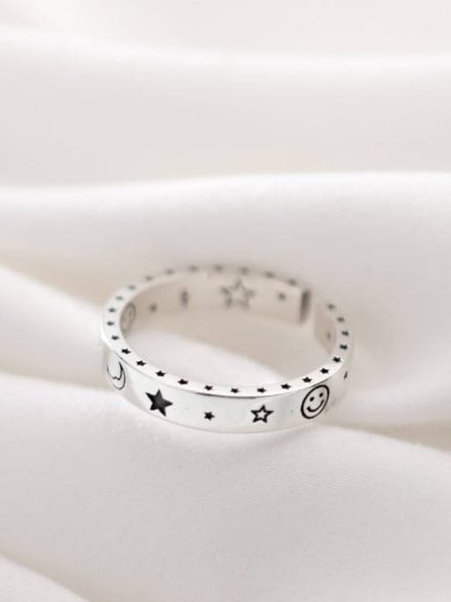 Rosh 925 sterling silver star minimalist free ssize  ring 0