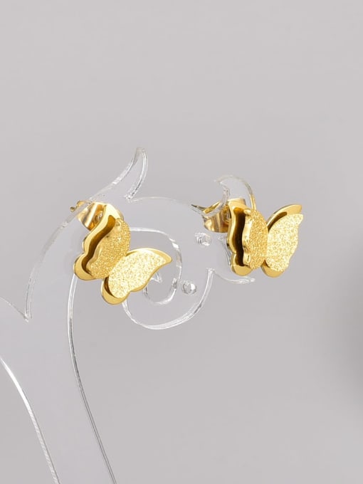 A TEEM Titanium Steel Butterfly Minimalist Stud Earring 1