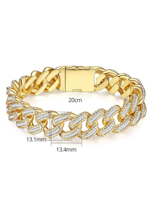 BLING SU Brass Cubic Zirconia Geometric Luxury Link Bracelet 4