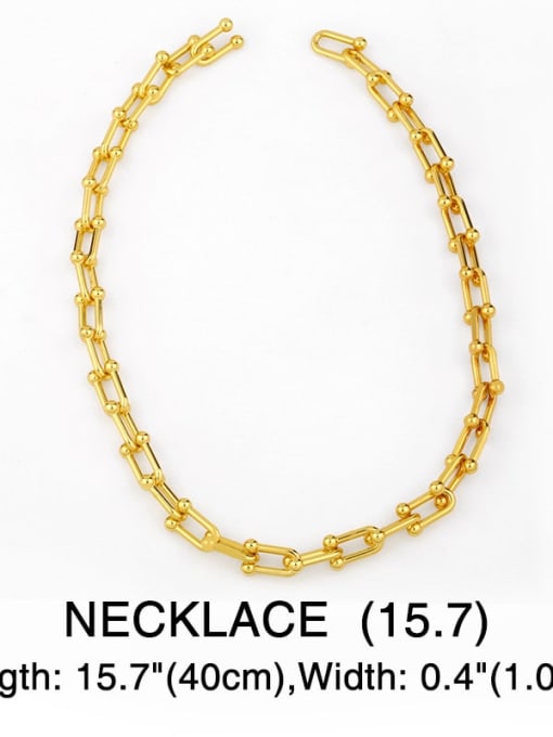 CC Brass Hollow Geometric Vintage chain Necklace 1