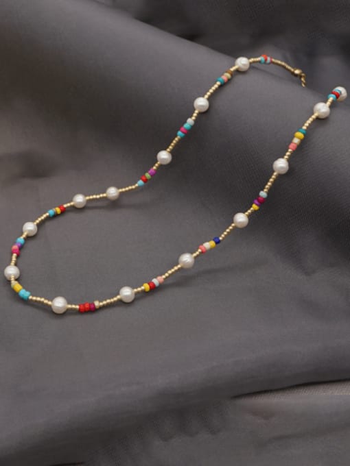 ZZ N210007A Freshwater Pearl Multi Color OTOHO Beads  Bohemia Necklace