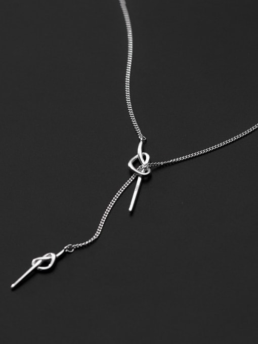 Rosh 925 Sterling Silver Geometric Minimalist Lariat Necklace 4