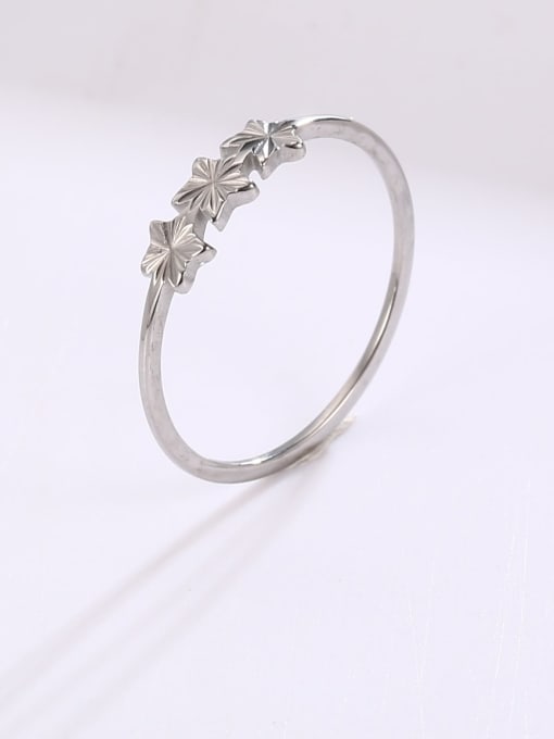 MIYA Titanium Steel Flower Minimalist Band Ring 2