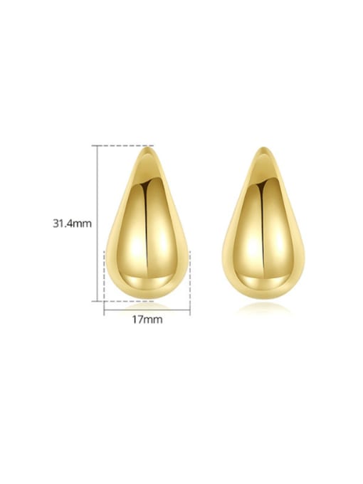BLING SU Brass Water Drop Minimalist Stud Earring 2