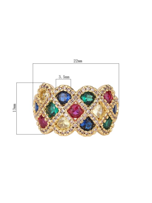 ROSS Brass Cubic Zirconia Irregular Luxury Cocktail Ring 2