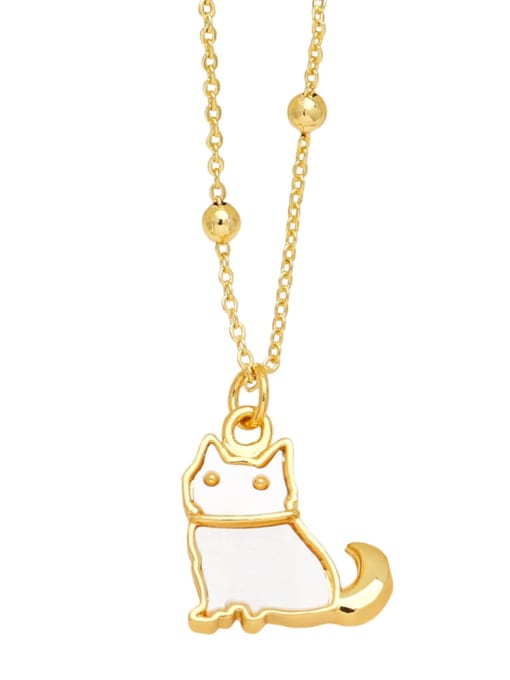CC Brass Enamel Bear Minimalist Necklace 3