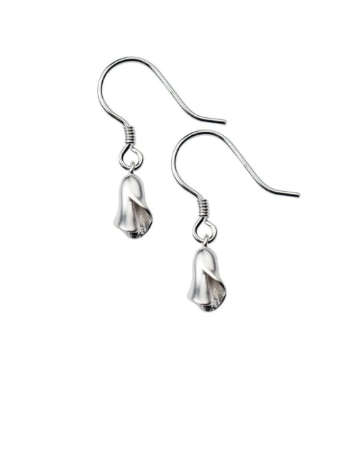 Rosh 925 sterling silver minimalist flower  hook earring 0