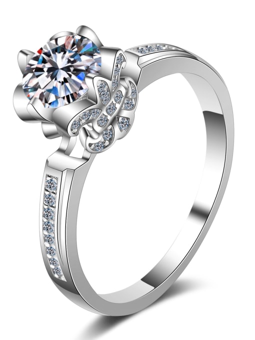 MOISS Sterling Silver Moissanite White  Dainty Engagement Rings 3