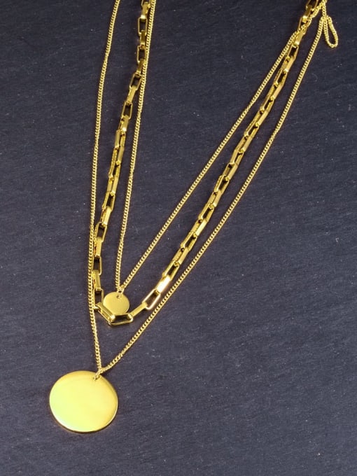 A TEEM Titanium Round Minimalist Multi Strand Chain Necklace 3
