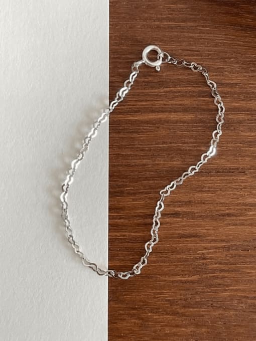 Boomer Cat 925 Sterling Silver Geometric Chain Minimalist Link Bracelet 3